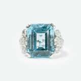 A colourfeine Aquamarine Diamond Ring 'Santa Maria'. - photo 2