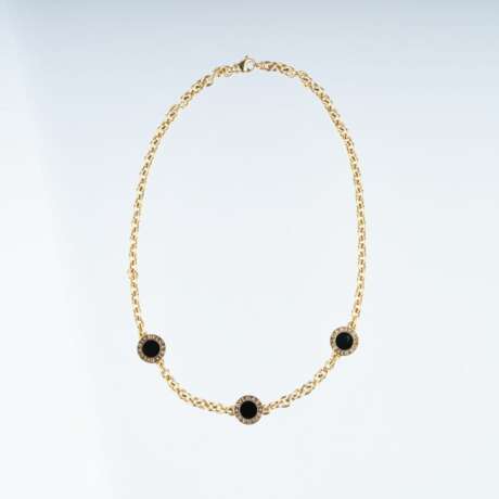 Bulgari. A Gold Necklace with Onyx 'Tubogas'. - photo 1