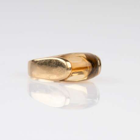 Bulgari. Gold-Ring mit Citrin 'Tronchetto'. - Foto 2