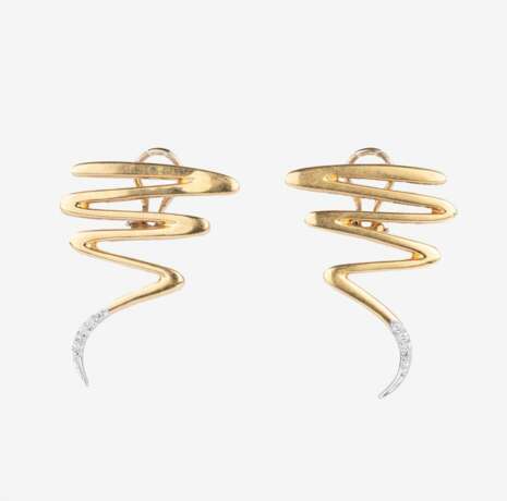 Tiffany & Co. A Pair of Diamond Earrings 'Scribble' by Paloma Picasso. - photo 1