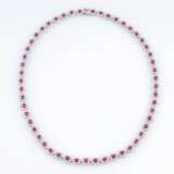 An excellent, colour-fine Ruby Diamond Necklace 'Rose et Blanc'. - photo 1