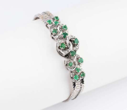 Vintage Smaragd-Diamant-Armband. - Foto 1