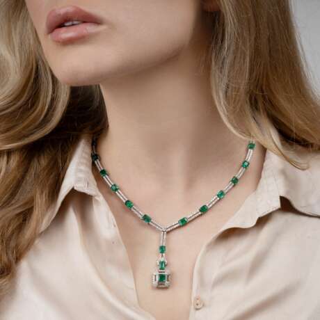 A highcarat Emerald Diamond Necklace 'Soirée de gala'. - фото 5