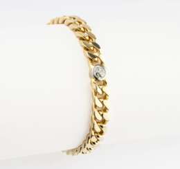 A Gold Bracelet with Solitaire Diamond.