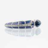 An extraordinary Lapis Lazuli Bangle Bracelet with colour-intensive Tanzanites and Diamonds. - фото 3