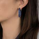 A Pair of large Sapphire Creoles Earrings. - photo 3