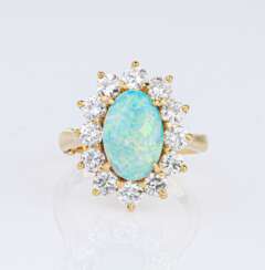 An Opal Diamond Ring.