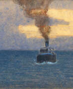 Ludwig von Hofmann. Ludwig von Hofmann (Darmstadt 1861 - Dresden 1945). Steamship in Dusk.