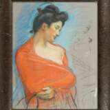 Louis Legrand (Dijon 1863 - Paris 1951). Dame in Rot. - Foto 2