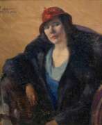 Julia Wolfthorn. Julie Wolfthorn (Thorn 1868 - Theresienstadt 1944). Red Hat.