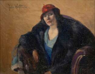 Julie Wolfthorn (Thorn 1868 - Theresienstadt 1944). Red Hat.