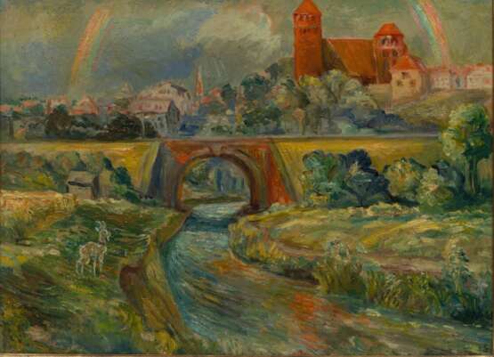 Alexander Kolde (Neuhaldensleben 1886 - Flensburg 1963). Rastenburg unter dem Regenbogen. - Foto 1