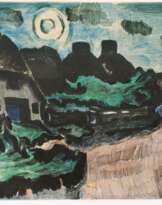 Ernst Mollenhauer (Tapiau 1892 - Düsseldorf 1963). Street in Keitum/Sylt by Night.