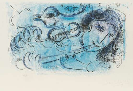 Marc Chagall (Witebsk 1887 - St.-Paul-de-Vence 1985). Joueur de Flute. - Foto 1