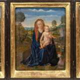 Gerard David (Oudewater 1460 - Brügge 1523), Umkreis. Hausaltar mit Maria, zwei Heiligen und Stiftern. - Foto 1