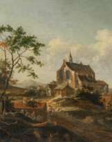 Johann Melchior Roos (Heidelberg 1663 - Kassel 1731). Landschaft mit Kirche.