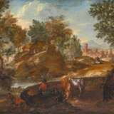 Alexander Keirincx (Antwerpen 1600 - Amsterdam 1652), follower. Southern Landscape with Herdsmen. - photo 1