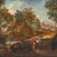 Alexander Keirincx (Antwerpen 1600 - Amsterdam 1652), follower. Southern Landscape with Herdsmen. - Marchandises aux enchères