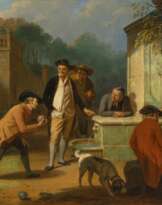 Louis Somers (Antwerpen 1813 - Antwerpen 1880). Playing Boule.