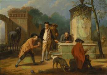 Louis Somers (Antwerpen 1813 - Antwerpen 1880). Playing Boule.