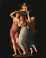German Master active around 1800. Three Graces with Putto.