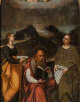 Bartolomeo Ramenghi (Bagnacavallo 1484 - Bologna 1542), Umkreis. Die Heiligen Lucia, Hieronymus und Cäcilie unter einem Konzert von Engeln.