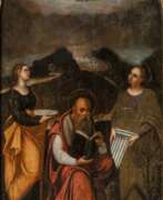 Бартоломео Раменги. Bartolomeo Ramenghi (Bagnacavallo 1484 - Bologna 1542), circle of. St. Lucia, Hieronymus and Cecilia under a Concert of Angels.