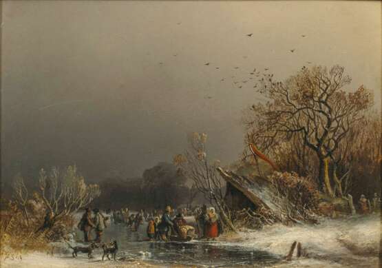 Andreas Schelfhout (Den Haag 1787 - Den Haag 1870). Winterfreuden. - Foto 1