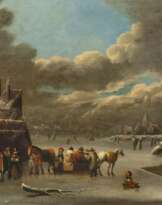 Claes Molenaer (Haarlem 1629 - Haarlem 1676), attr. Merrymaking on the Ice.