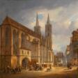 Friedrich Eibner (Hilpoltstein/Obpf. 1825 - München 1877). Markt auf dem Kirchplatz. - Auktionsware
