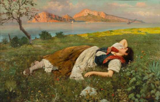 Bernardo Hay (Florenz 1864 - Neapel nach 1916). Ein Sommertag vor Capri. - Foto 1