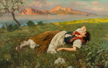 Bernardo Hay (Florenz 1864 - Neapel nach 1916). A Summer Day off Capri.
