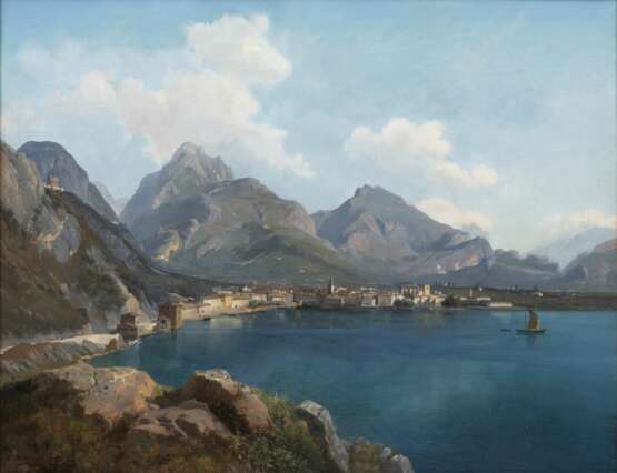 Carl Hummel (Weimar 1821 - Weimar 1907). Riva del Garda. - Foto 1