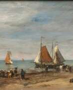 Gustav Schönleber. Gustav Schönleber (Bietigheim 1851 - Karlsruhe 1917). Fischer am Strand.