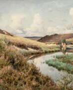 Peder Mork Monsted. Peder Mönsted (Grenaa 1859 - Fredensborg 1941). River through the Heath.