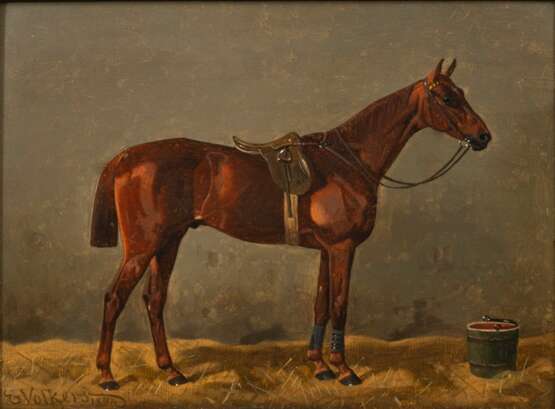 Emil Volkers (Birkenfeld 1831 - Düsseldorf 1905). Brown Horse. - photo 1