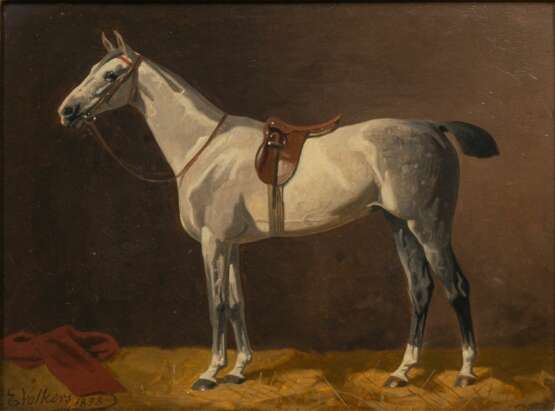 Emil Volkers (Birkenfeld 1831 - Düsseldorf 1905). White Horse. - photo 1