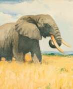 Фридрих Вильгельм Кунерт. Wilhelm Kuhnert (Oppeln 1865 - Flims/CH 1926). Elephant.