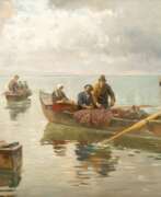 Josef Wopfner. Joseph Wopfner (Schwaz/Tirol 1843 - München 1927). Fishermen on Lake Chiemsee.