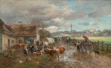 Karl Stuhlmüller (München 1851 - Etzenhausen 1930). On the Way to the Market.