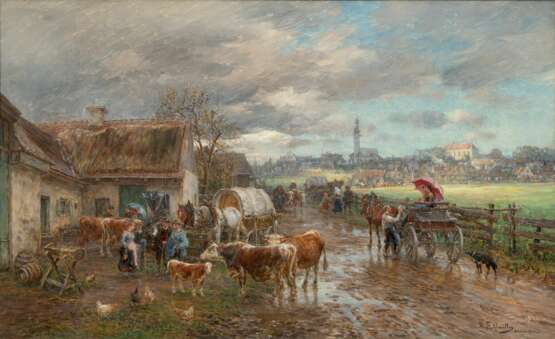 Karl Stuhlmüller (München 1851 - Etzenhausen 1930). On the Way to the Market. - photo 1