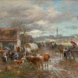 Karl Stuhlmüller (München 1851 - Etzenhausen 1930). Auf dem Weg zum Markt. - Foto 1
