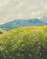 Johann Sperl (Buch/Nürnberg 1840 - Bad Aibling 1914). Meadow with Reaper near Kutterling.