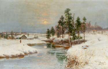 Simeon Fedorovich Fedorov (1867 - 1910). Winter, Sonnenuntergang.