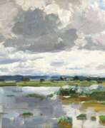 Alexander Koester. Alexander Koester (Bergneustadt 1864 - München 1932). Seeufer mit dunklen Wolken.