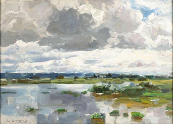 Alexander Koester (Bergneustadt 1864 - München 1932). Lake Shore with Dark Clouds. - photo 1