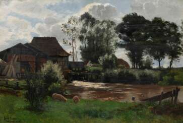 Paul Baum (Meißen 1859 - San Gimignano 1932). Watermill.