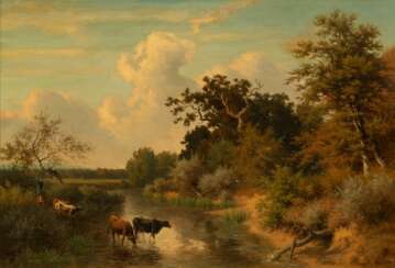 Jakob Maurer (Obereschbach 1826 - Kronberg/Ts. 1887). Crossing a River.