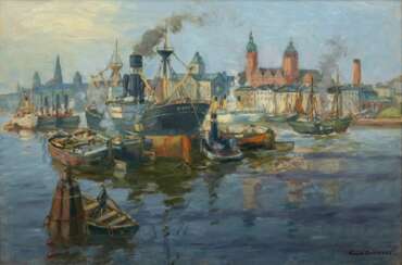Eugen Dekkert (Stettin 1865 - Garmisch-Partenkirchen 1956). Port of Szczecin.
