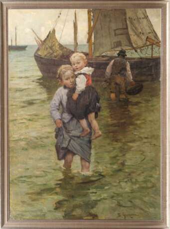 Berthold Genzmer (Boggusch/Westpreußen 1858 - Königsberg 1927). Die Kinder des Fischers. - Foto 2